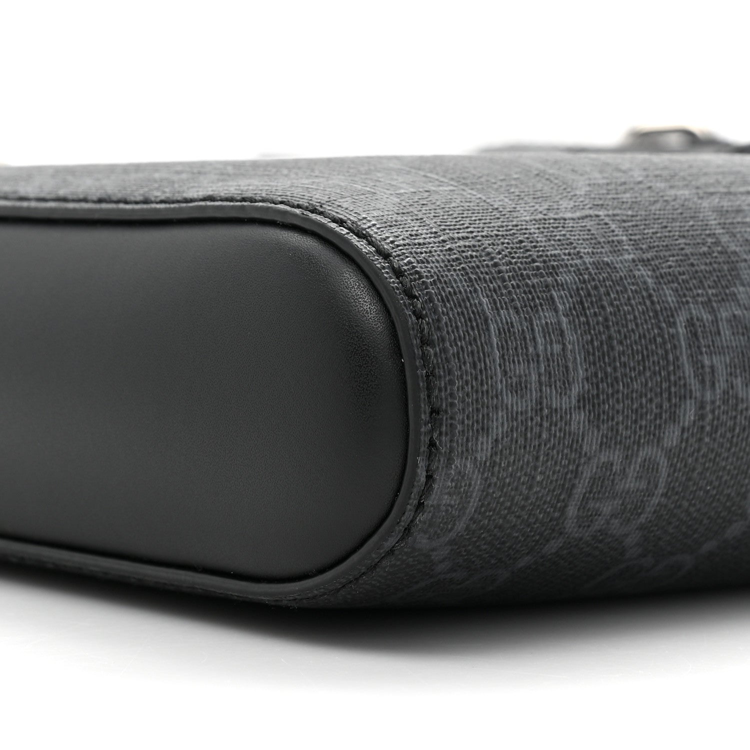 Gucci GG Supreme Monogram Web Small Flat Messenger Bag Black Grey 9 of 9