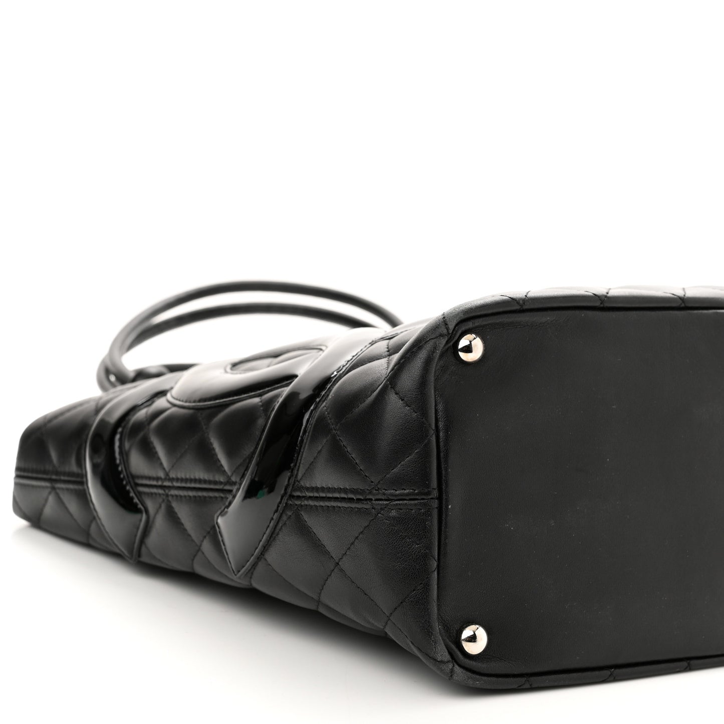 Calfskin Quilted Medium Cambon Tote Black
