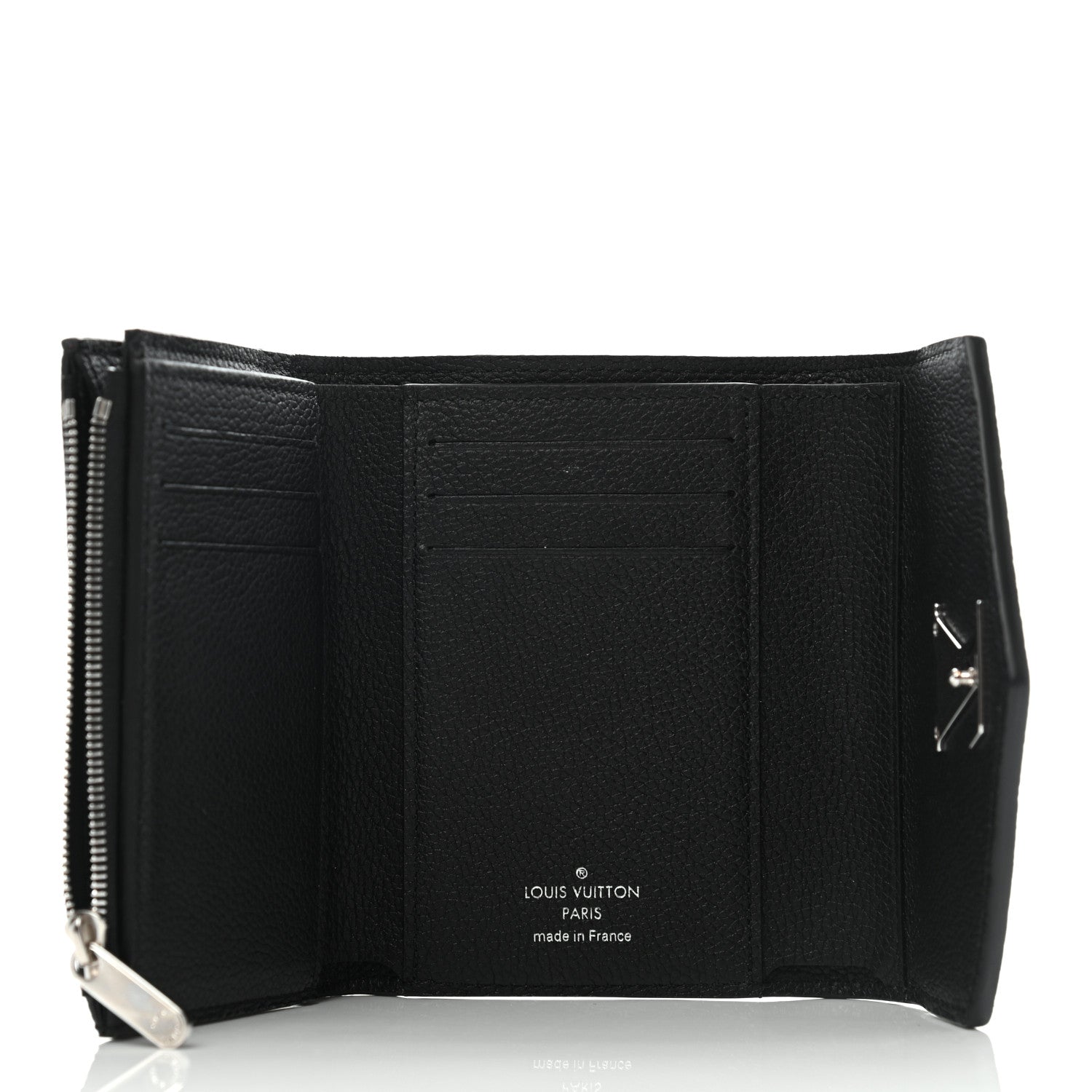 Louis Vuitton Soft Calfskin My Lockme Compact Wallet Black 5 of 8