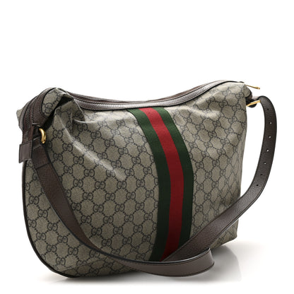 Gucci GG Supreme Monogram Web Ophidia Half Moon Hobo Brown 3 of 11