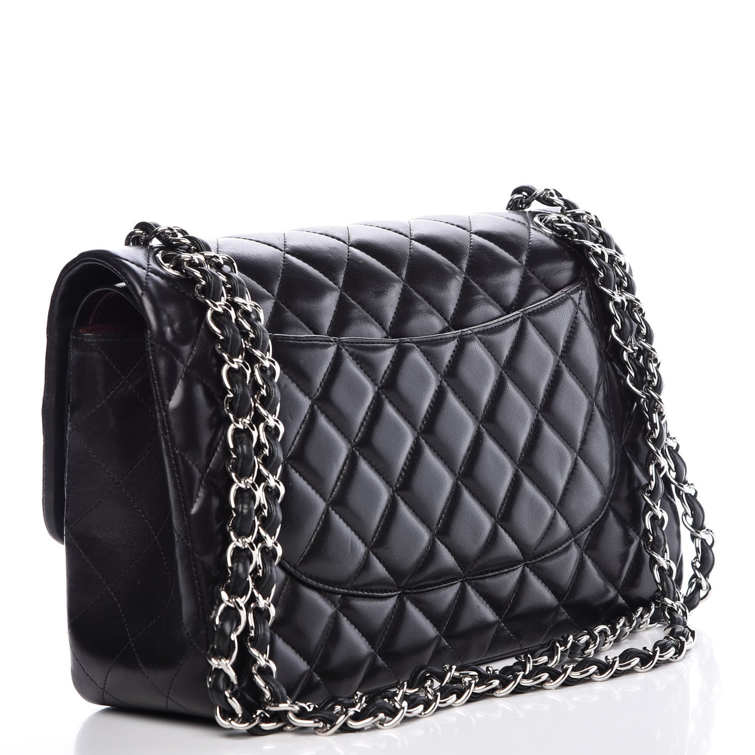Chanel Lambskin Quilted Jumbo Double Flap Black 3 of 10