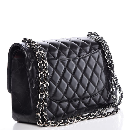 Chanel Lambskin Quilted Jumbo Double Flap Black 3 of 10