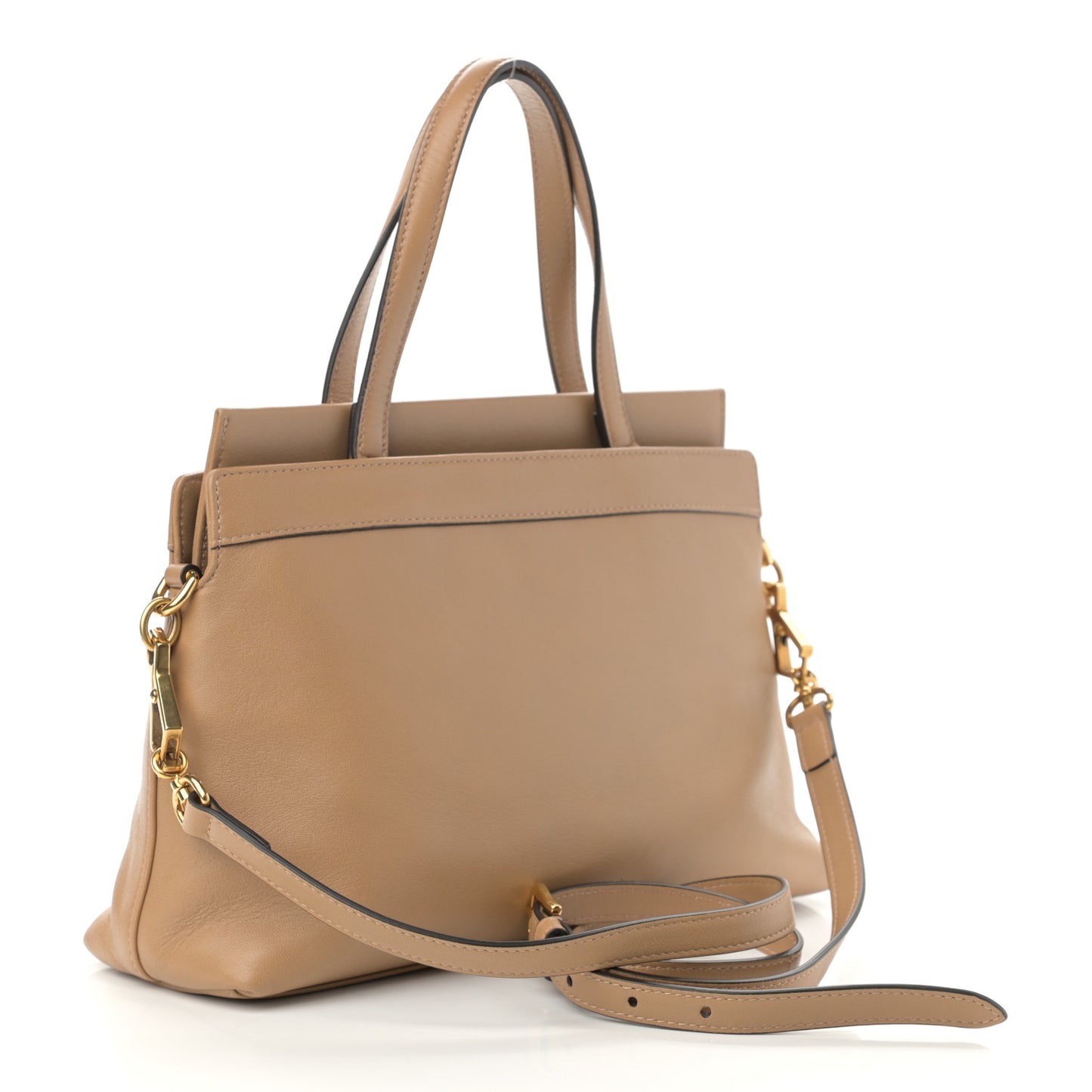 Lambskin Small Linea Matisse Top Handle Bag Natural Tan
