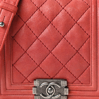 Chanel Iridescent Calfskin Quilted Small Gentle Square Boy Flap Red 7 of 7