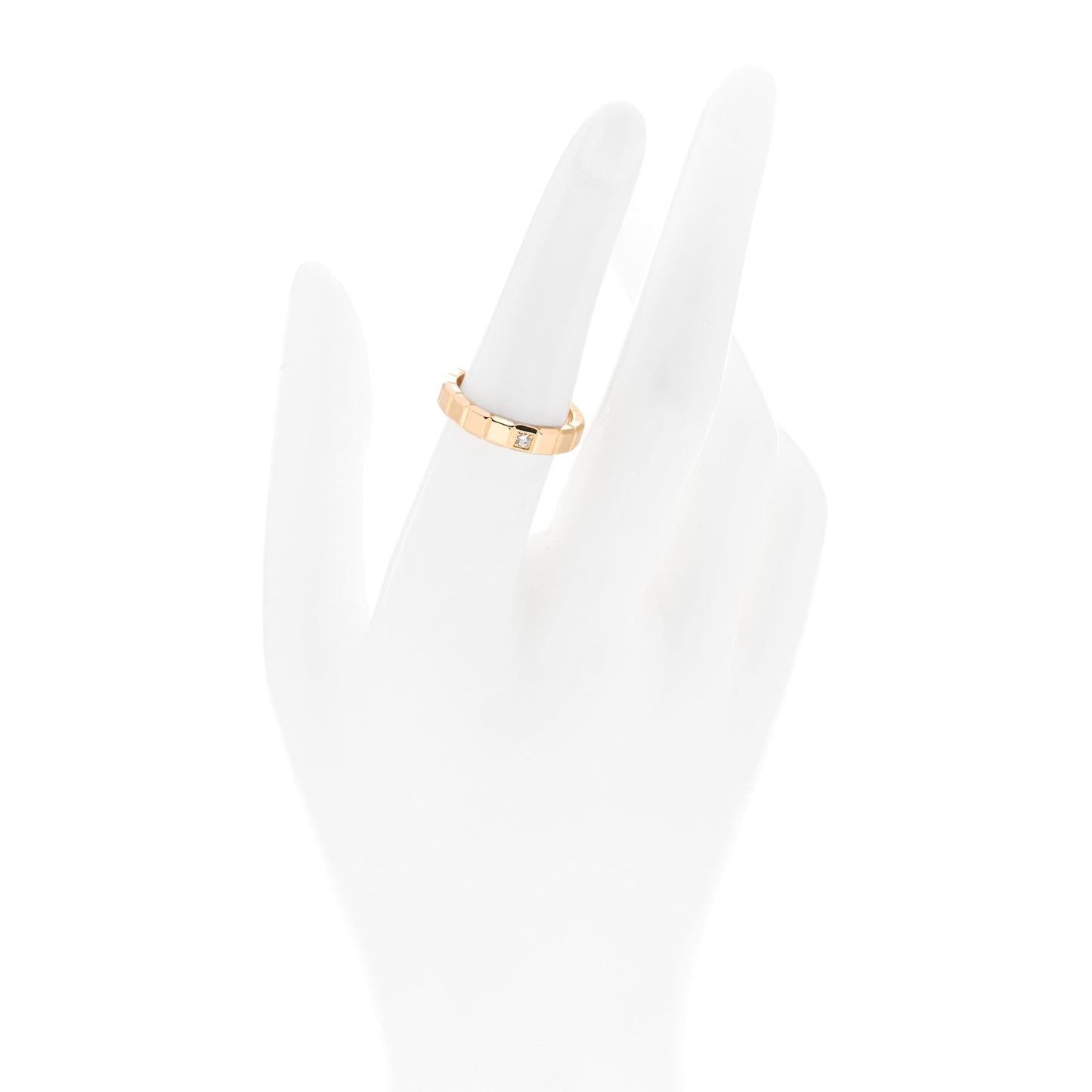 18K Yellow Gold Diamond Ice Cube Band Ring 53 6.5