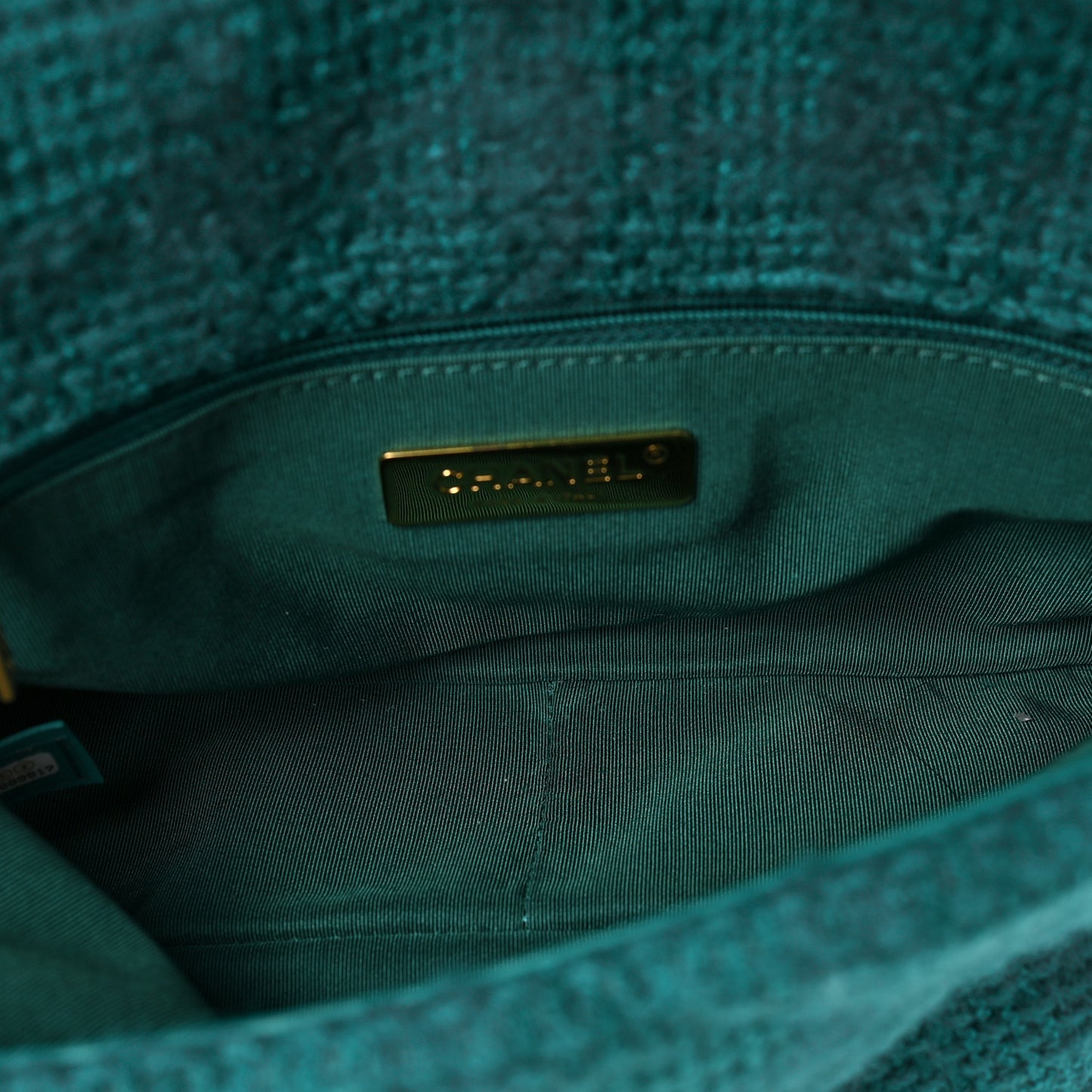 Tweed Quilted Medium Chanel 19 Flap Green