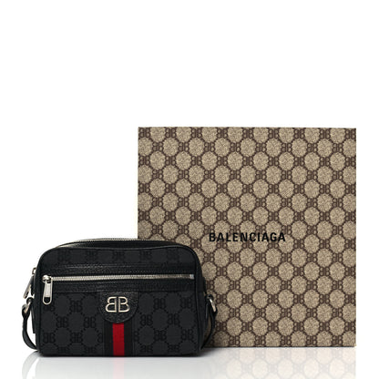 Gucci X BALENCIAGA BB Monogram Web Mini Ophidia Shoulder Bag Black 13 of 13