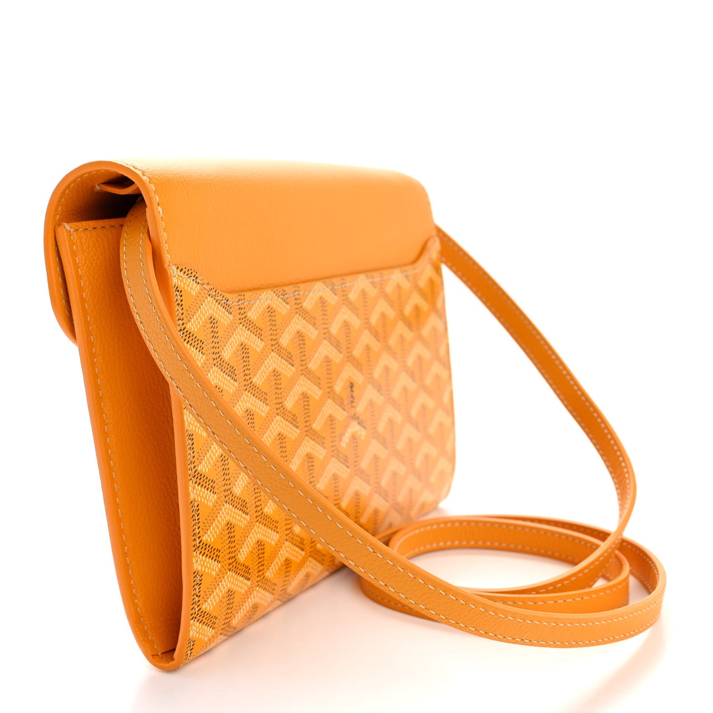 Goyardine Calfskin Chypre Wallet Pouch Yellow