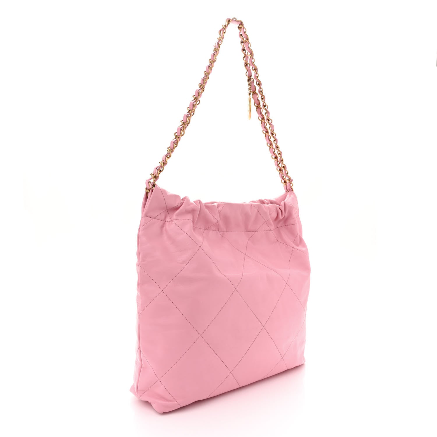 Chanel Shiny Calfskin Quilted Small Chanel 22 Light Pink 4 of 14