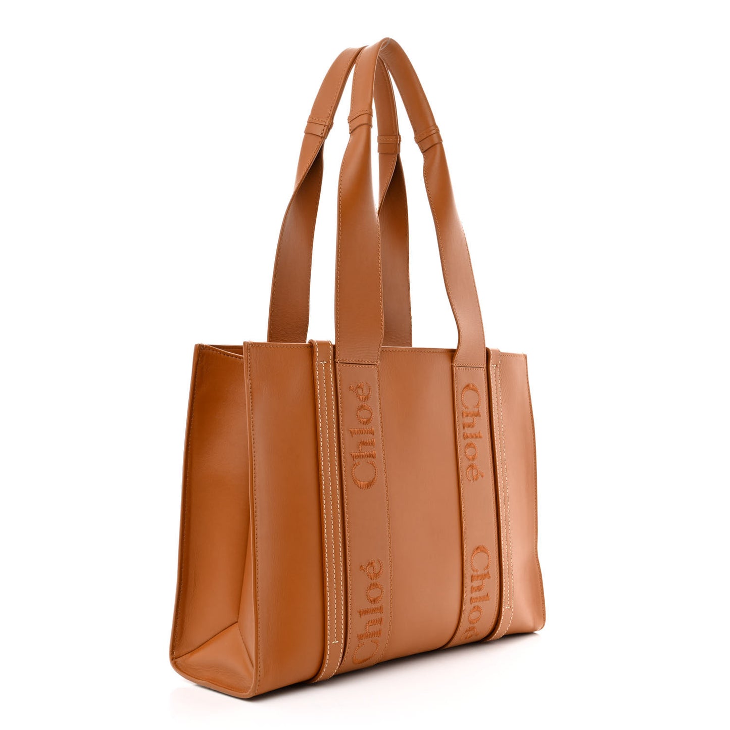 Calfskin Medium Woody Tote Caramel