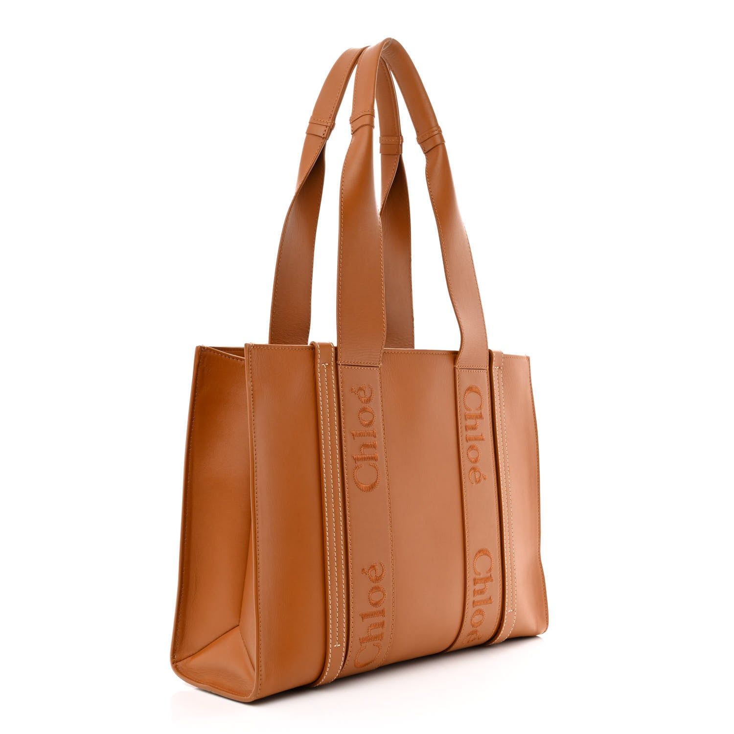 Chloe Calfskin Medium Woody Tote Caramel 2 of 9
