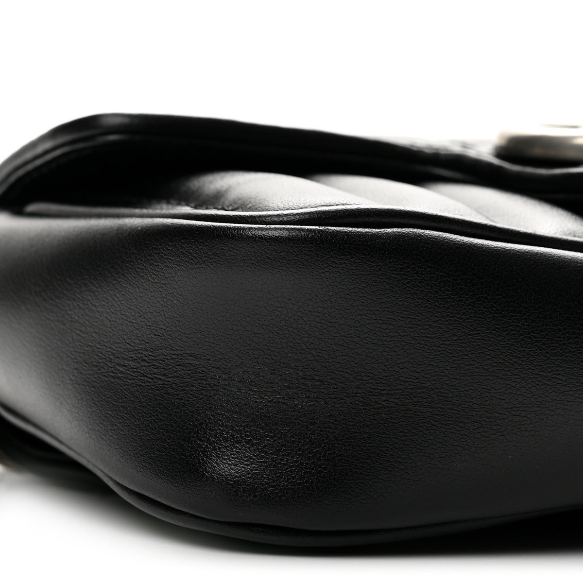 Gucci Calfskin Matelasse Aria Super Mini GG Marmont Shoulder Bag Black 9 of 13