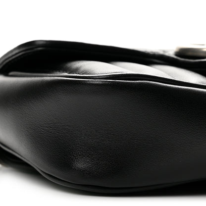 Gucci Calfskin Matelasse Aria Super Mini GG Marmont Shoulder Bag Black 9 of 13