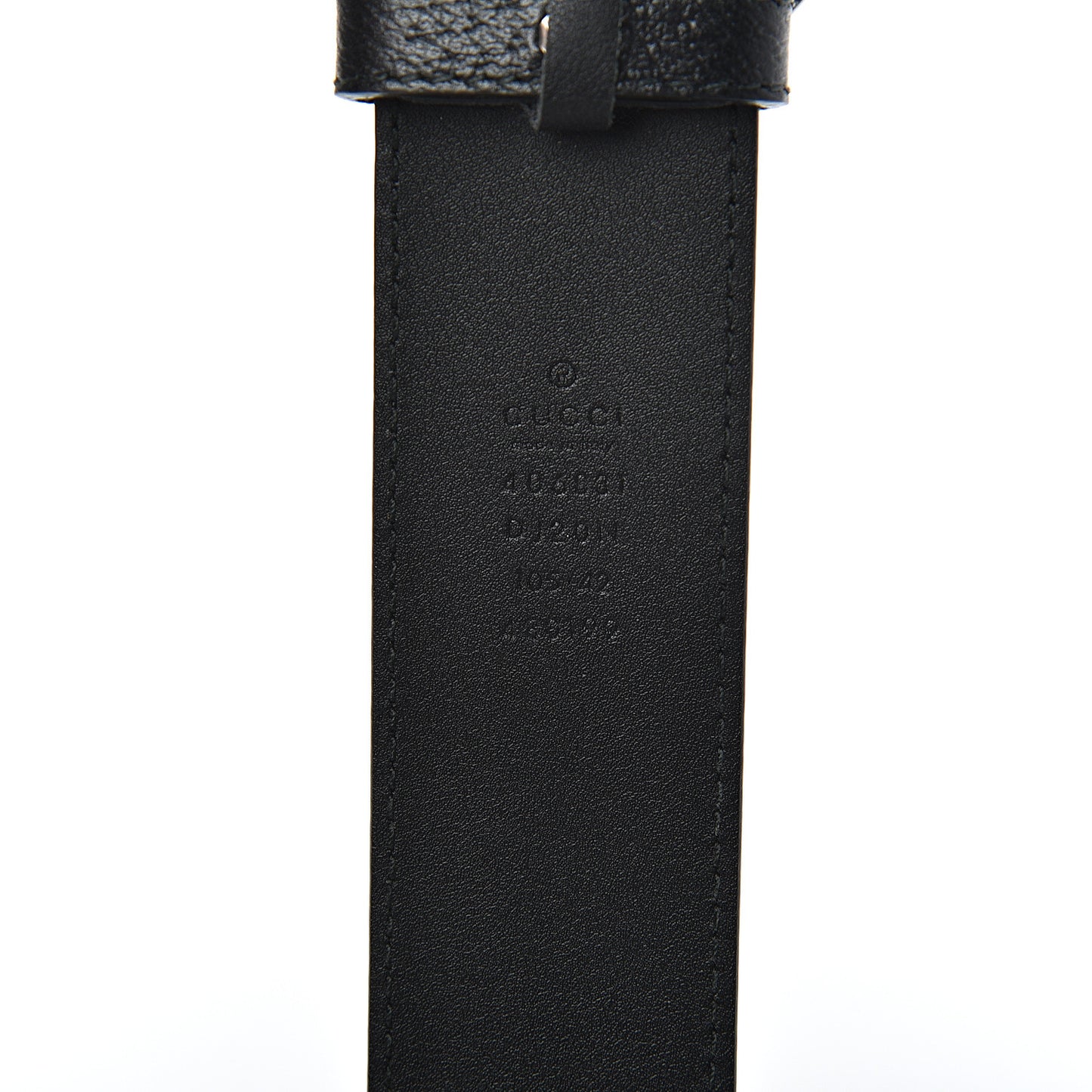 Textured Dollar Calfskin Nickel Double G 40mm Belt 105 42 Black