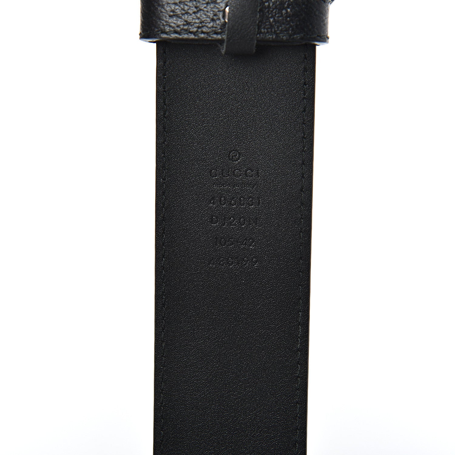 Gucci Textured Dollar Calfskin Nickel Double G 40mm Belt 105 42 Black 4 of 8