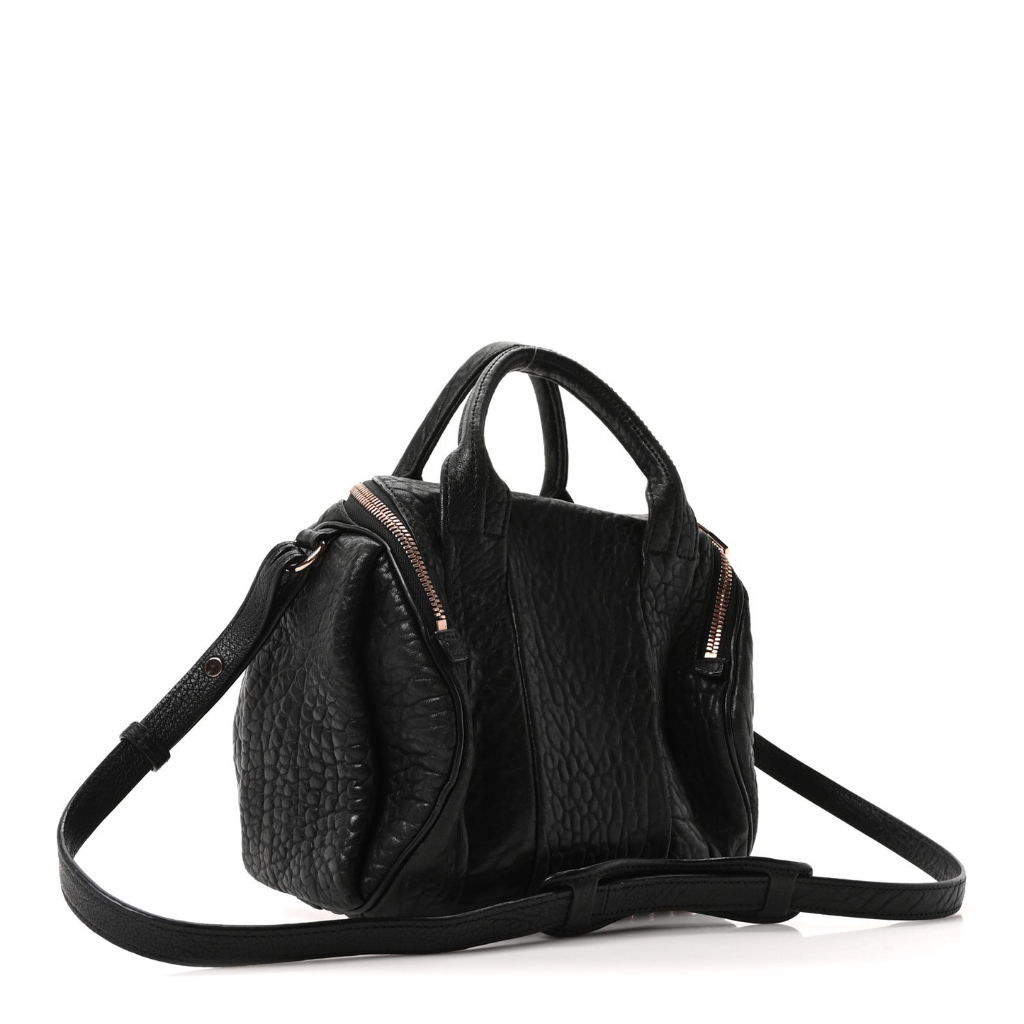 Pebbled Lambskin Rockie Black Rose Gold Hardware