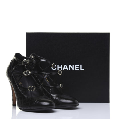 Chanel Calfskin Quilted CC Cap Toe Pumps 41 Black 20 of 20