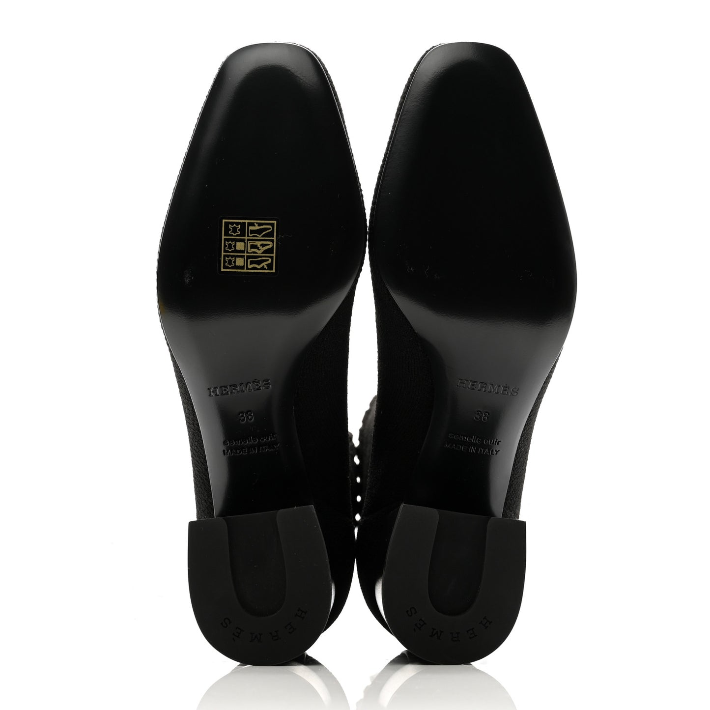 Knit Calfskin Volver 60 Ankle Boots 38 Black