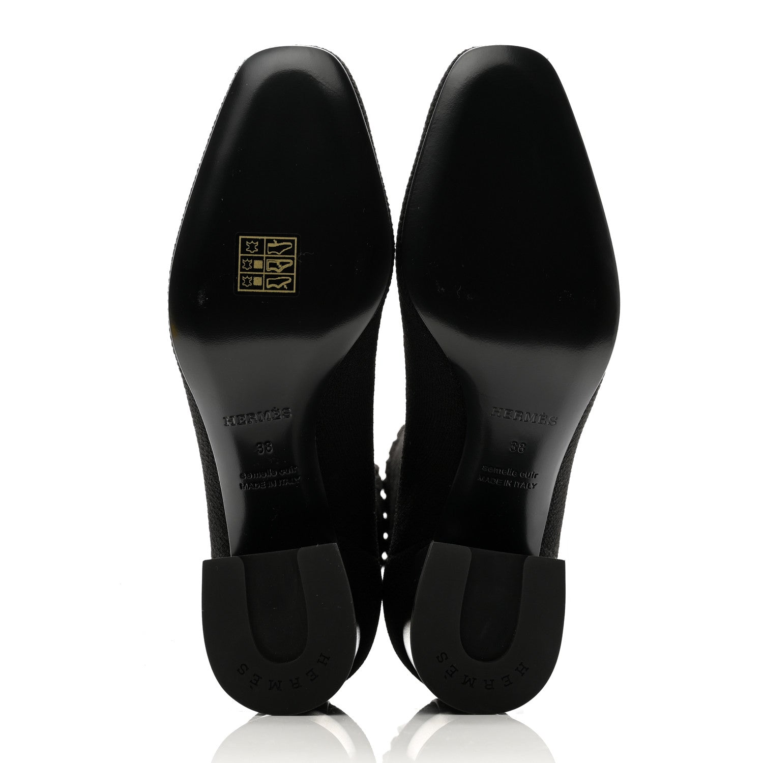 Hermes Knit Calfskin Volver 60 Ankle Boots 38 Black 5 of 8