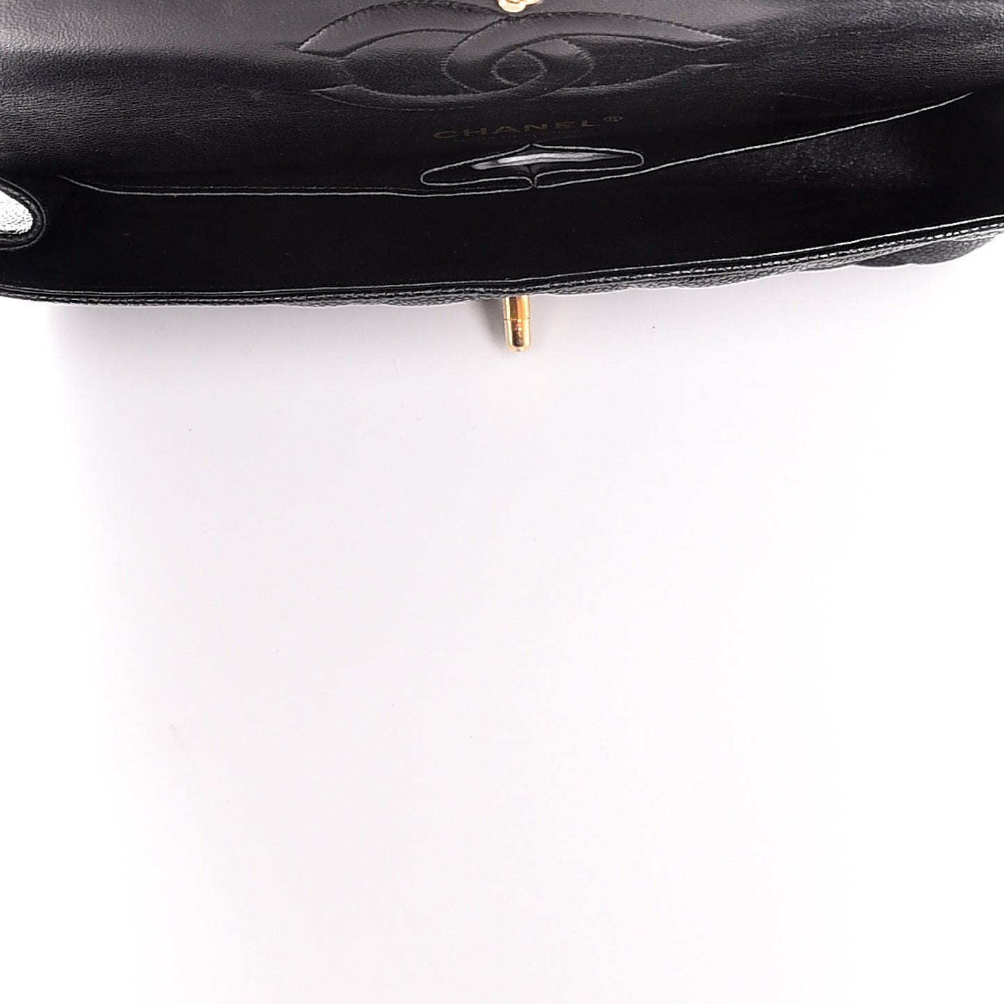 Caviar Quilted Medium Double Flap Black