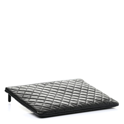 Chanel Iridescent Caviar Quilted Large Cosmetic Case Black 4 of 8