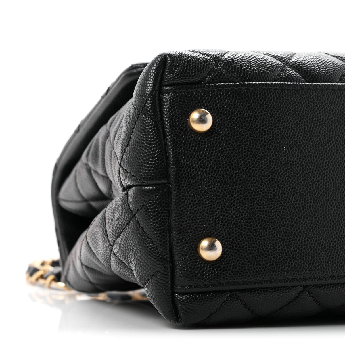 Caviar Quilted Small Coco Handle Flap Black