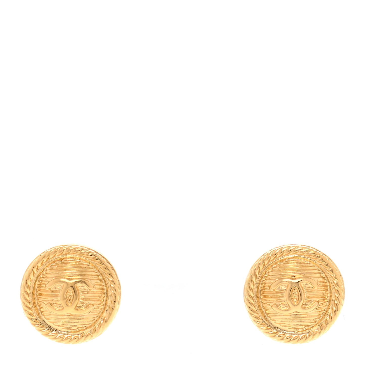 CC Button Earrings Gold