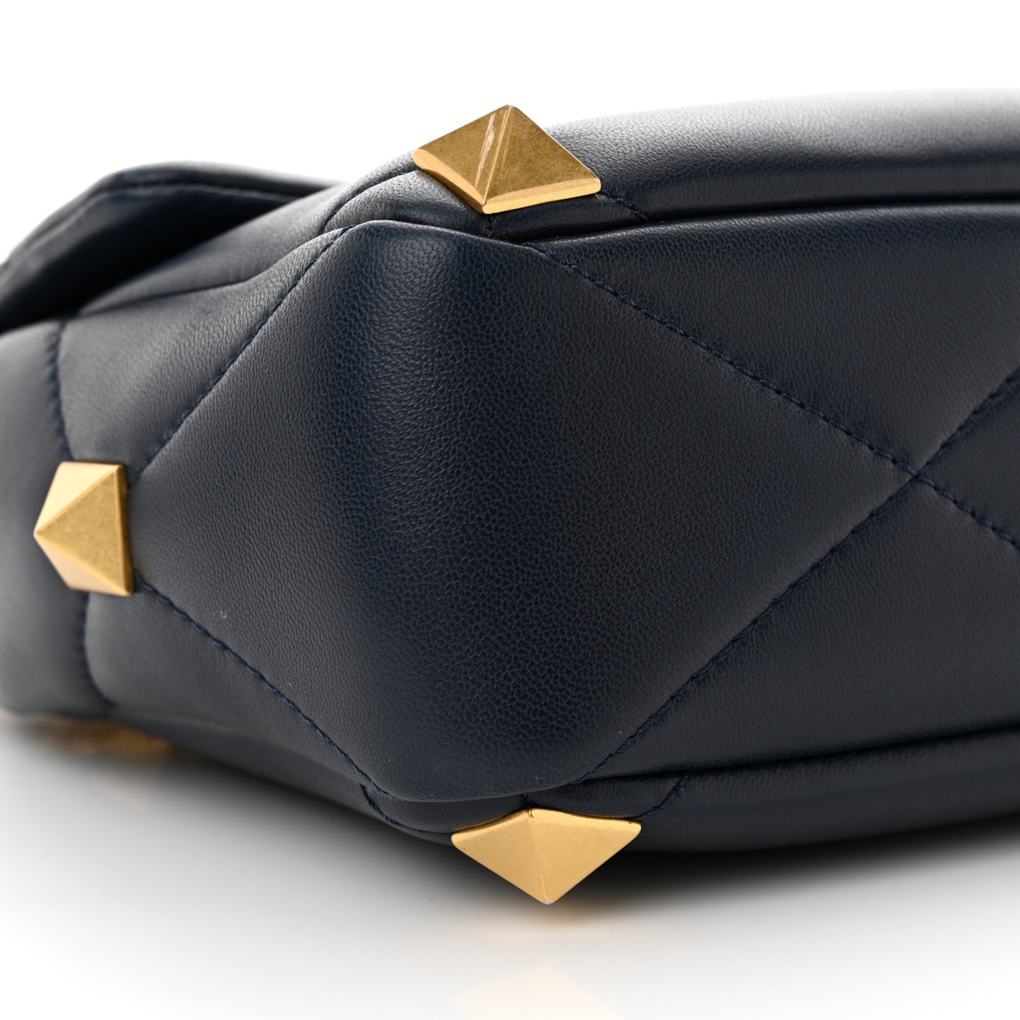 Nappa Large Roman Stud Shoulder Bag Marine