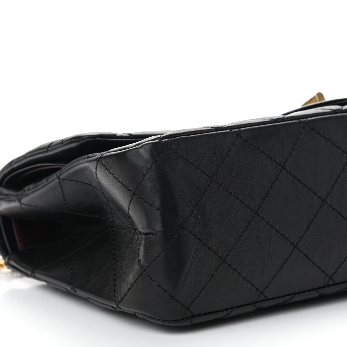 Aged Calfskin Quilted 2.55 Reissue 227 Flap Black