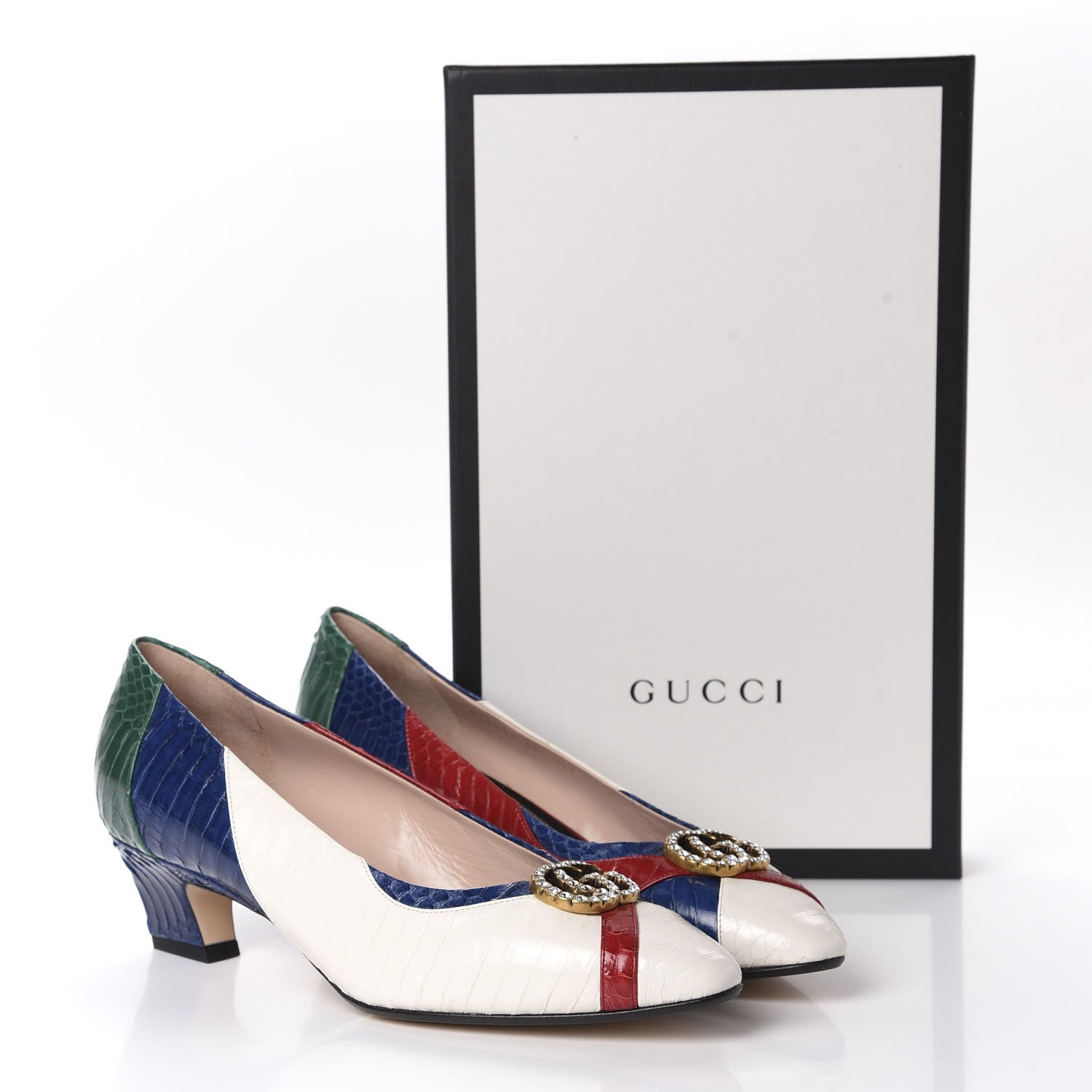 Gucci Snakeskin Crystal Double G Pumps 39 Multicolor 10 of 10