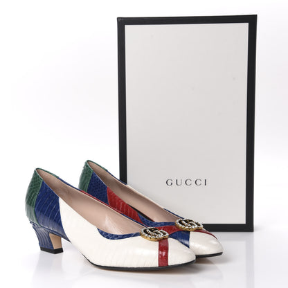 Gucci Snakeskin Crystal Double G Pumps 39 Multicolor 10 of 10