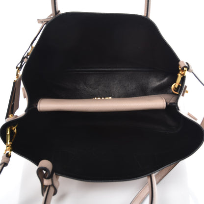 Prada Saffiano Cuir Medium Double Bag Cammeo Black 5 of 10