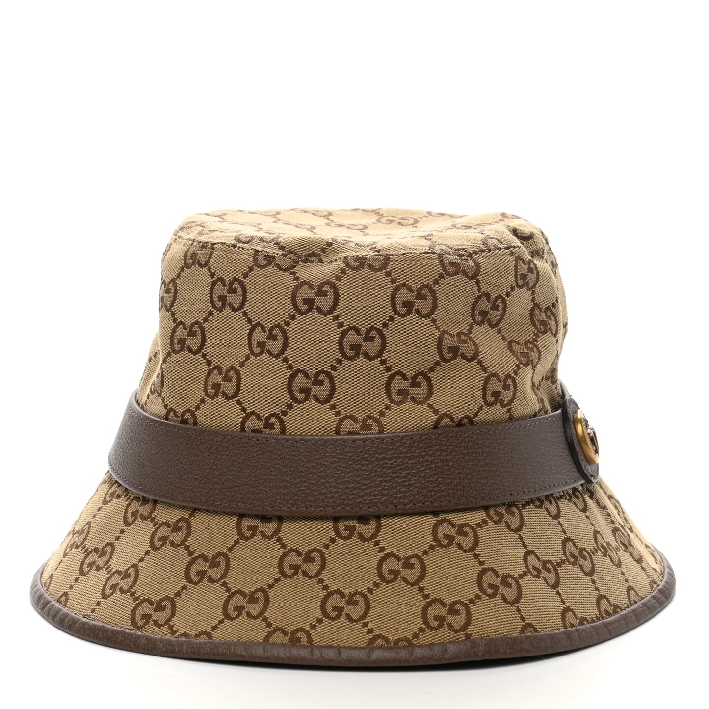 Monogram Textured Dollar Calfskin GG Jago Bucket Hat M Cacao Beige