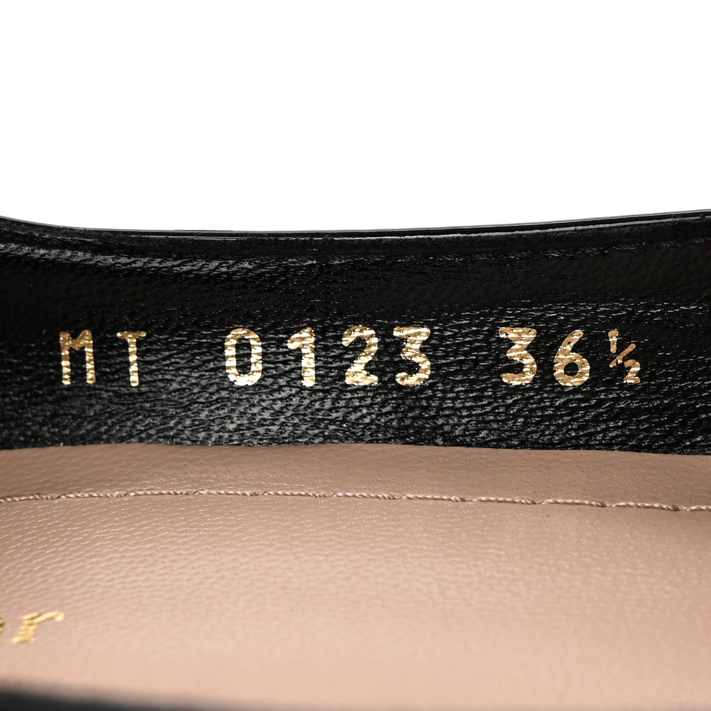 Patent Calfskin Aime Ankle Ballet Flats 36.5 Black