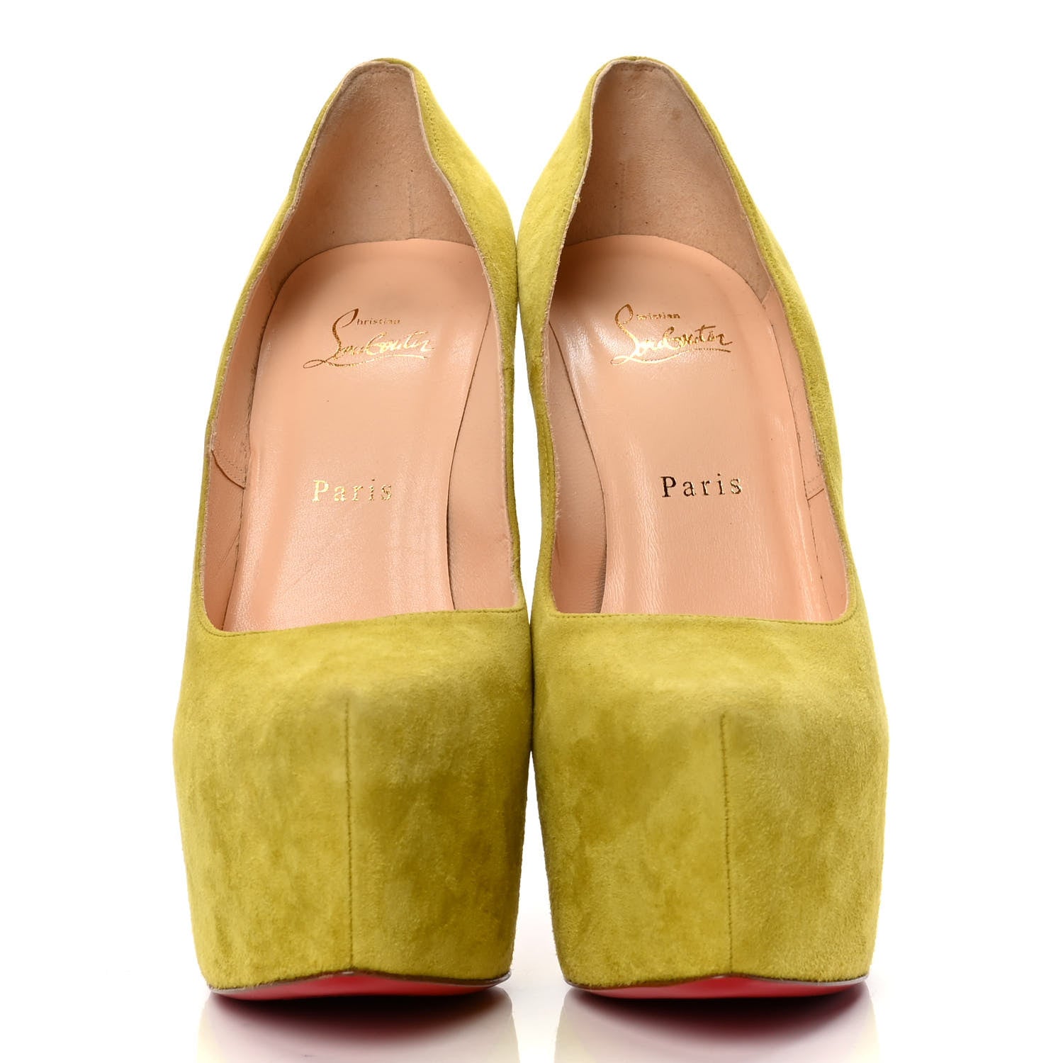 Christian Louboutin Suede Daffodile 160 Pumps 40.5 Chartreuse 2 of 7