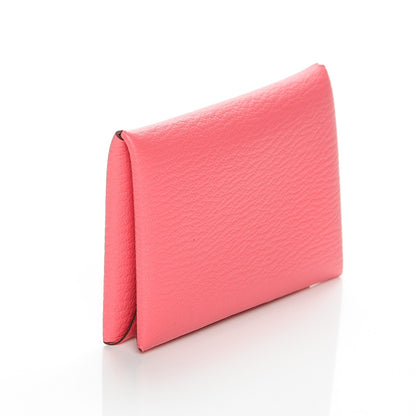 Hermes Chevre Mysore Calvi Card Case Rose Azalee 3 of 7