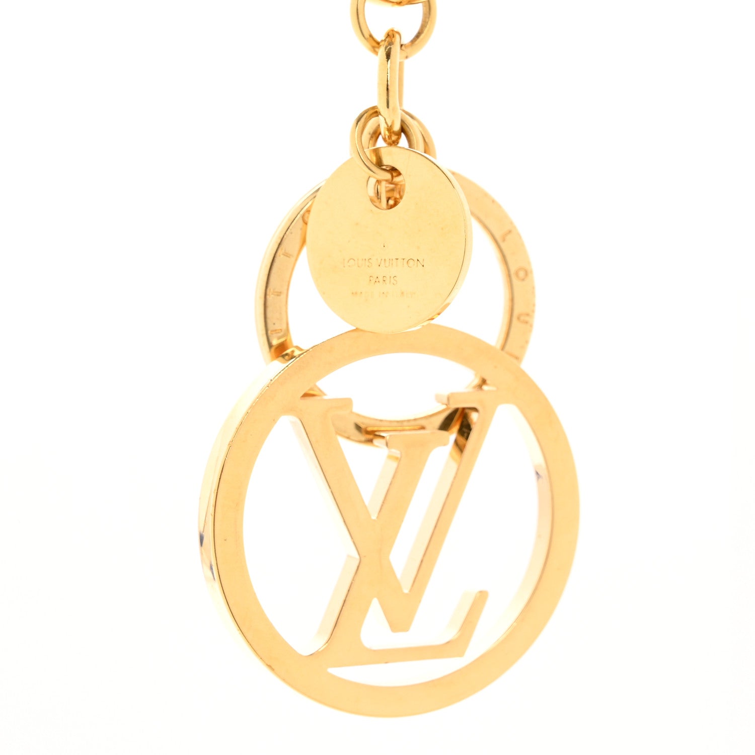 Louis Vuitton LV Circle Bag Charm Key Holder Gold 3 of 5