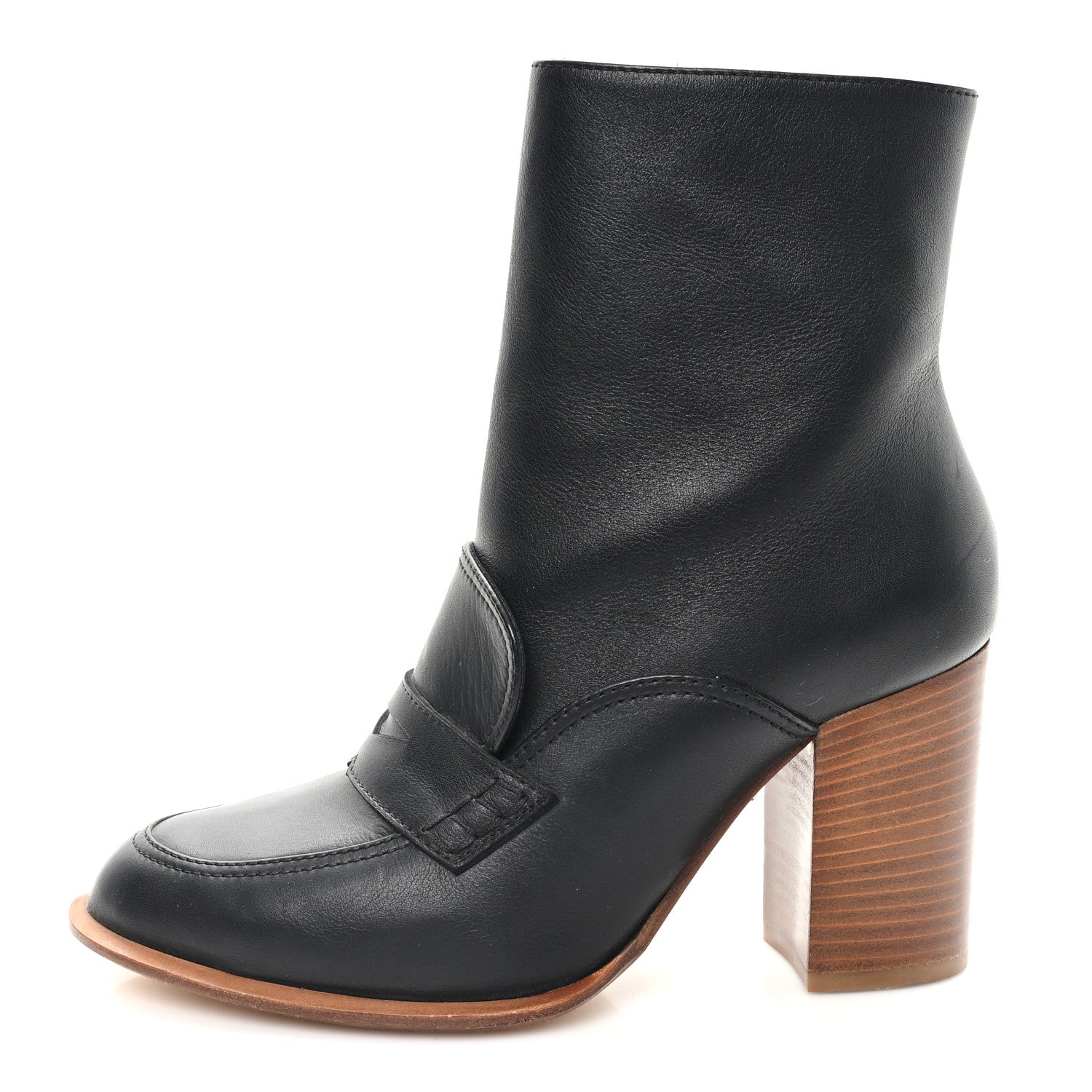 Loewe Calfskin Loafer Ankle Boots 39 Black 1 of 9