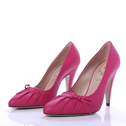 Gucci Nappa Bow High Heel Pumps 36 Bright Fuxia 3 of 10