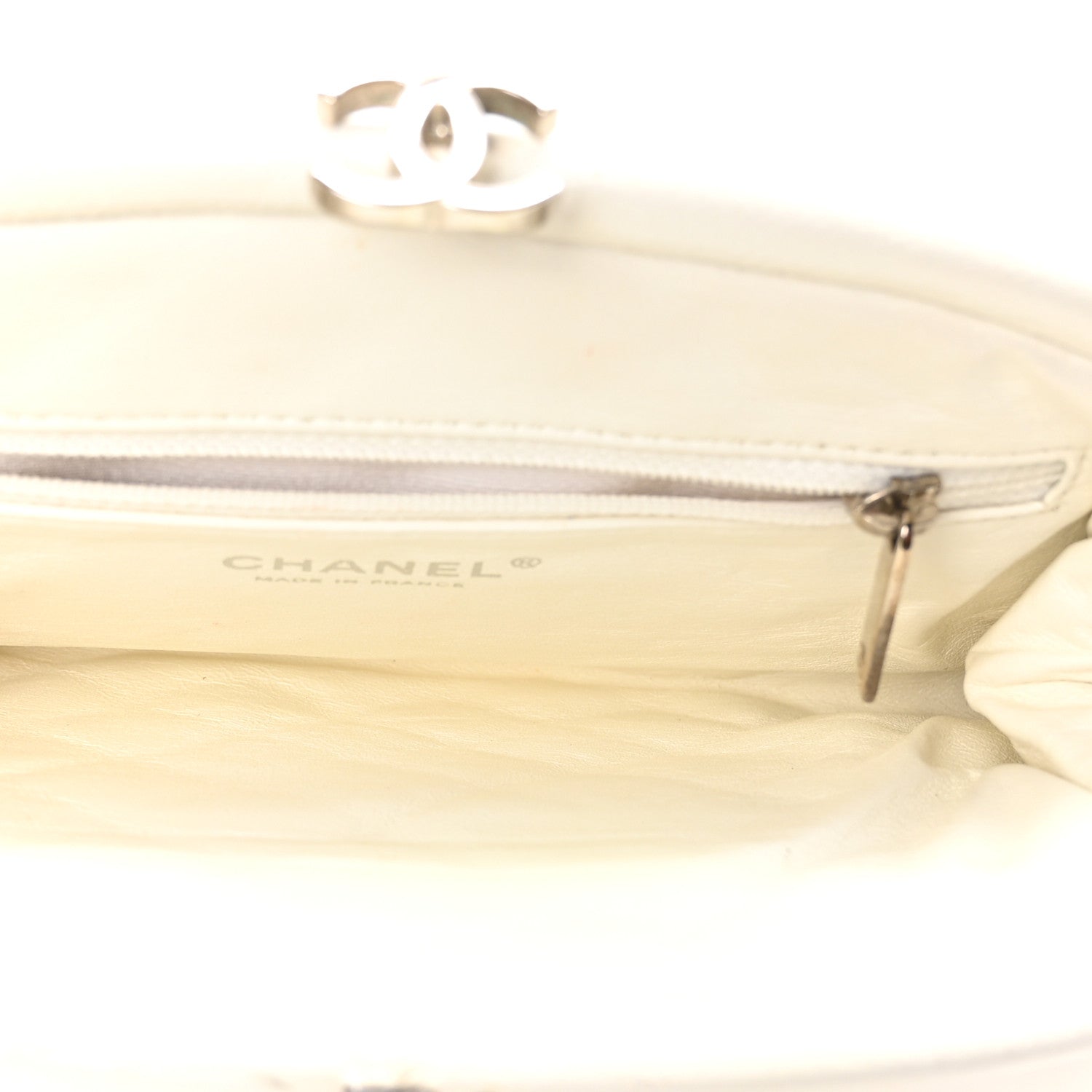 Chanel Caviar Quilted Timeless Clutch White 5 of 10