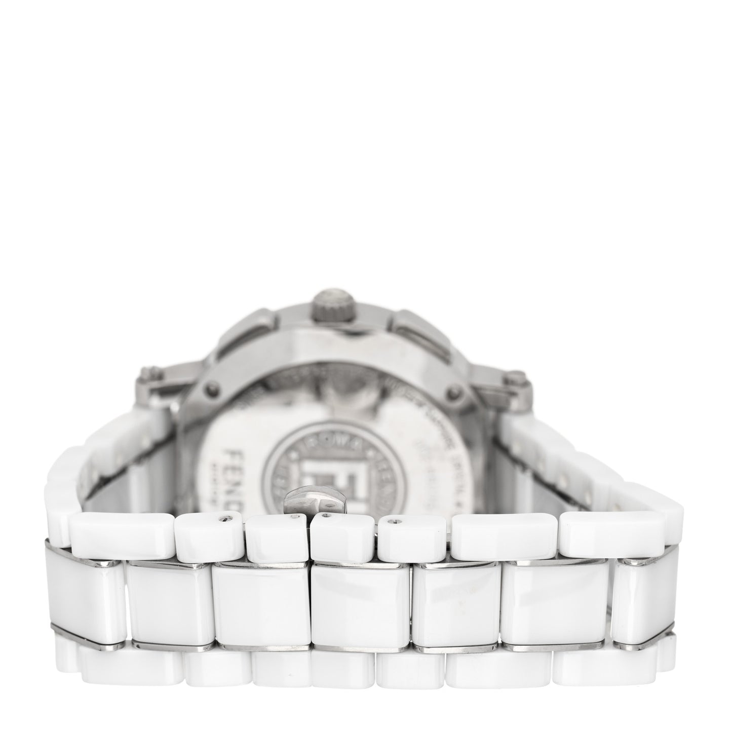 Stainless Steel Ceramic 38mm Chronograph Quartz Watch White