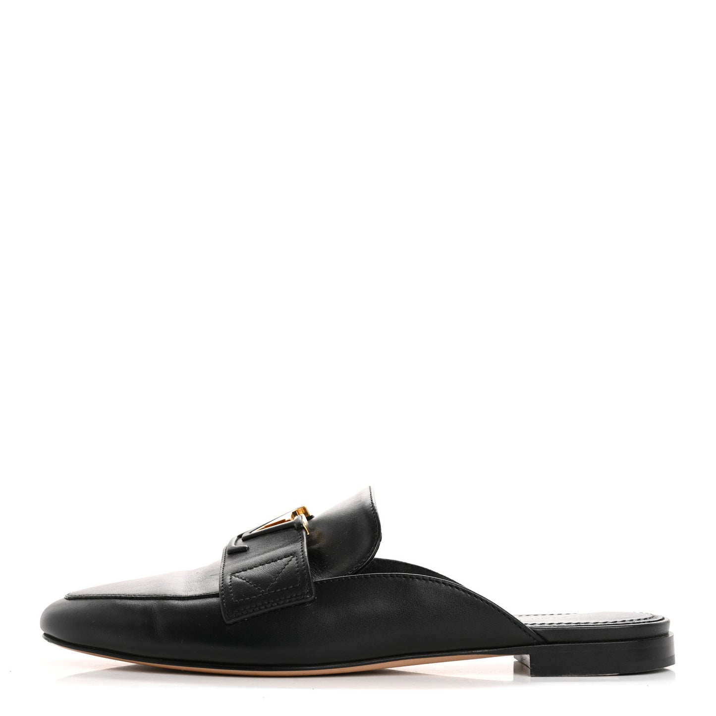 Calfskin LV Mare Open Back Loafers 38 Black
