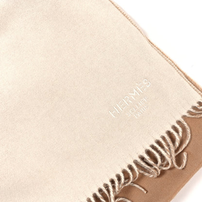 Hermes Cashmere Double Face Scarf White Camel 3 of 4