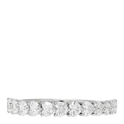 Parker & West by FASHIONPHILE 18K White Gold Diamond 1.00ct Heart Cut Half Eternity Band Ring 53 6.25 1 of 10