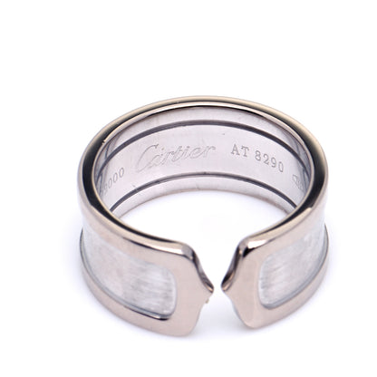 Cartier 18K White Gold 10mm Logo De Cartier Ring 58 8.5 7 of 7
