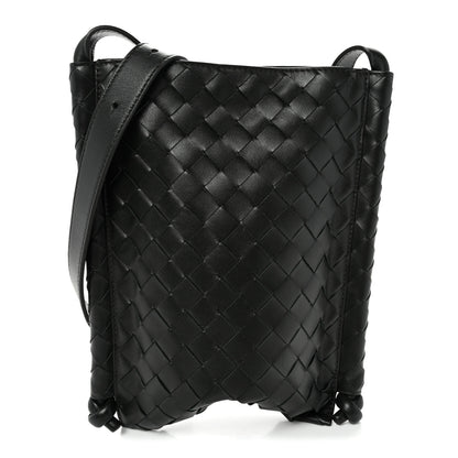 Bottega Veneta Nappa Intrecciato Small Flat Loop Messenger Black 1 of 9