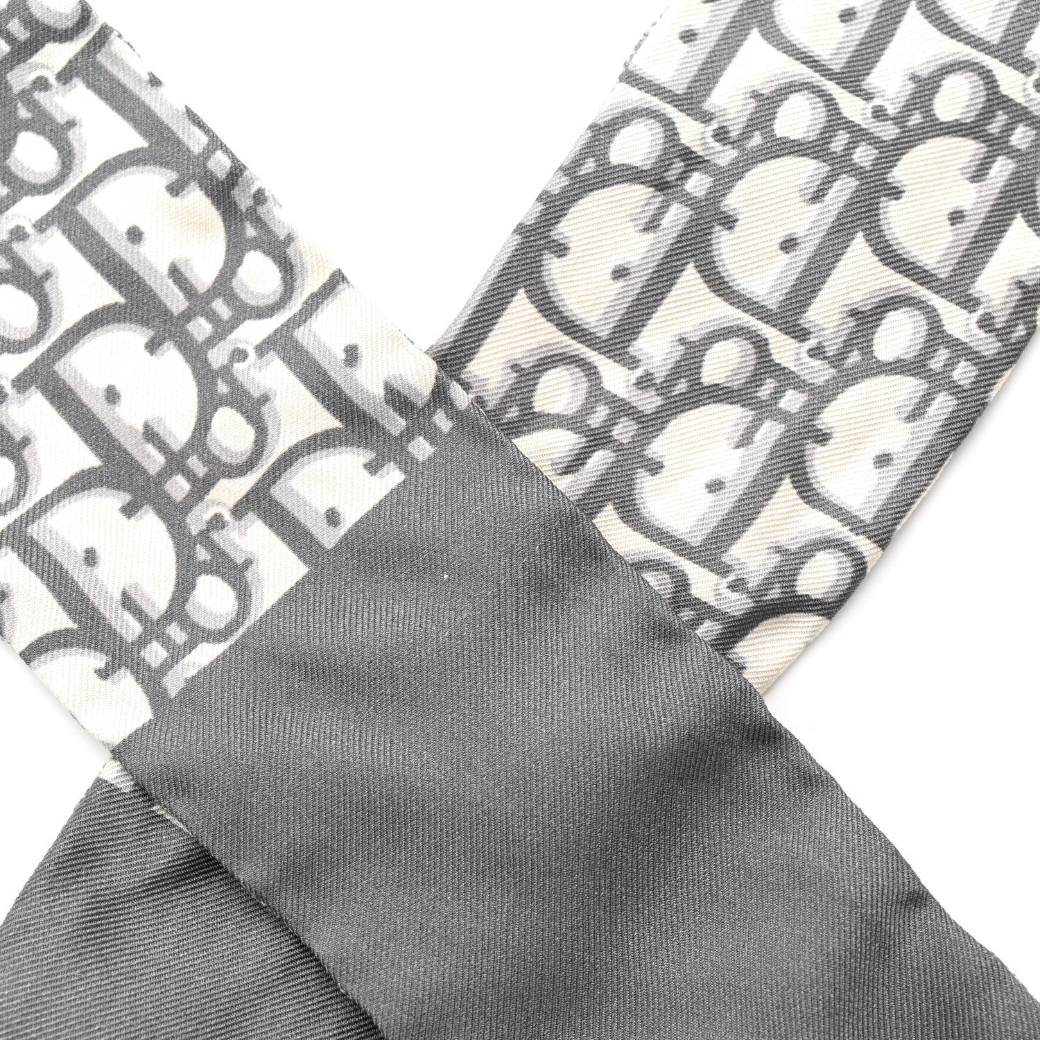Christian Dior Silk Oblique Mitzah Scarf Grey 3 of 6