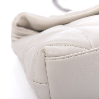 Saint Laurent Lambskin Quilted Toy Loulou Puffer Monogram Chain Satchel Crema Soft 9 of 13