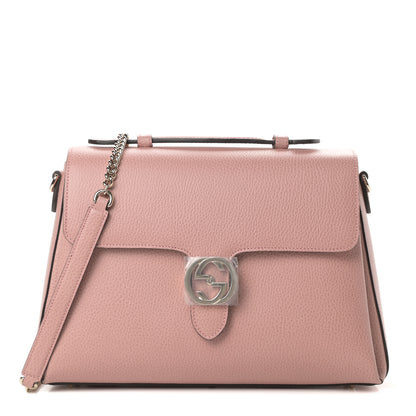 Gucci Dollar Calfskin Medium Interlocking G Top Handle Shoulder Bag Soft Pink 1 of 11