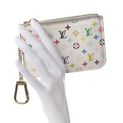 Louis Vuitton Monogram Multicolor Key Pouch White Litchi 2 of 15